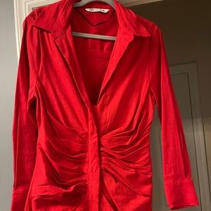 SUPER FLATTERING ZARA RUCHED DRESS SIZE L